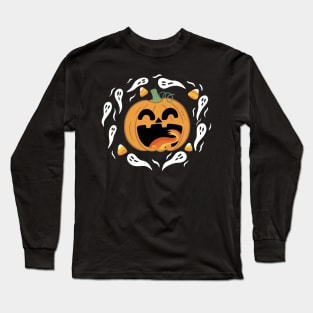 Spooky Halloween Pumpkin Long Sleeve T-Shirt